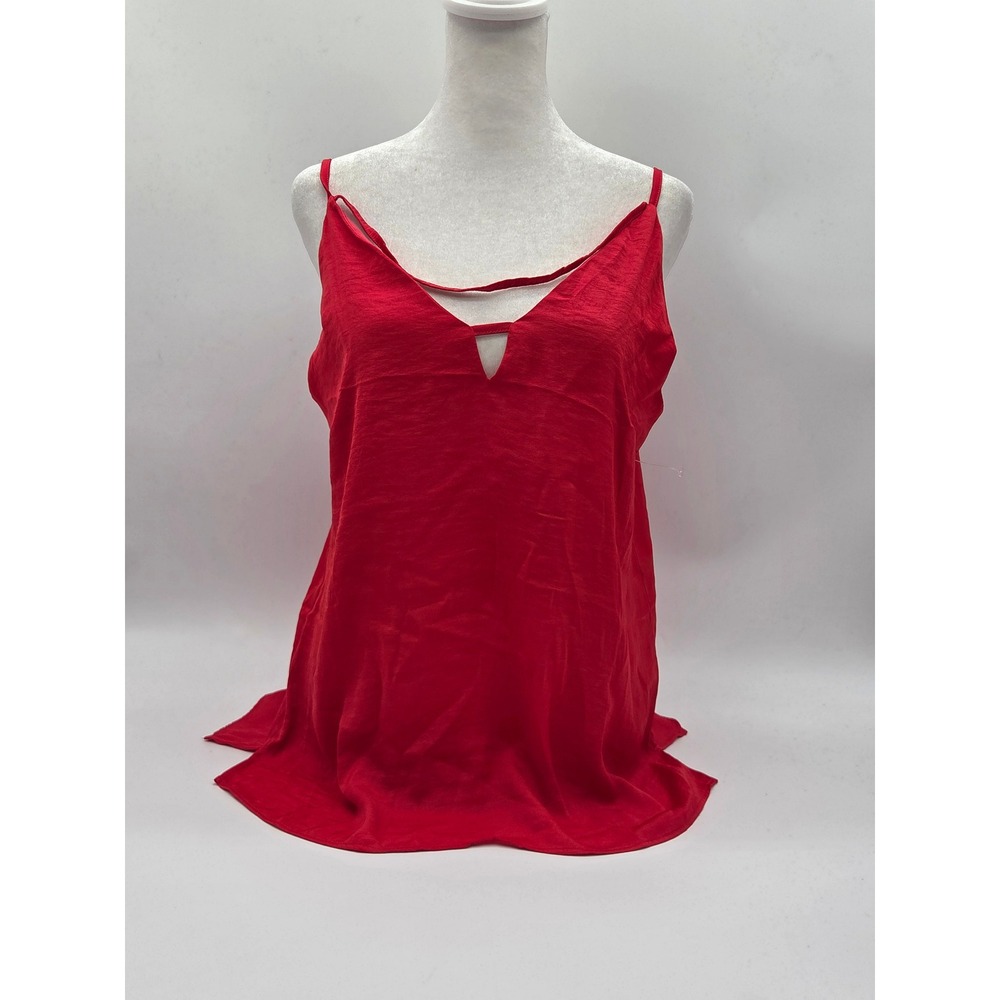 Honey Punch Women's Small Red Strappy V-Neck Cami Tank Top NWT 101-518